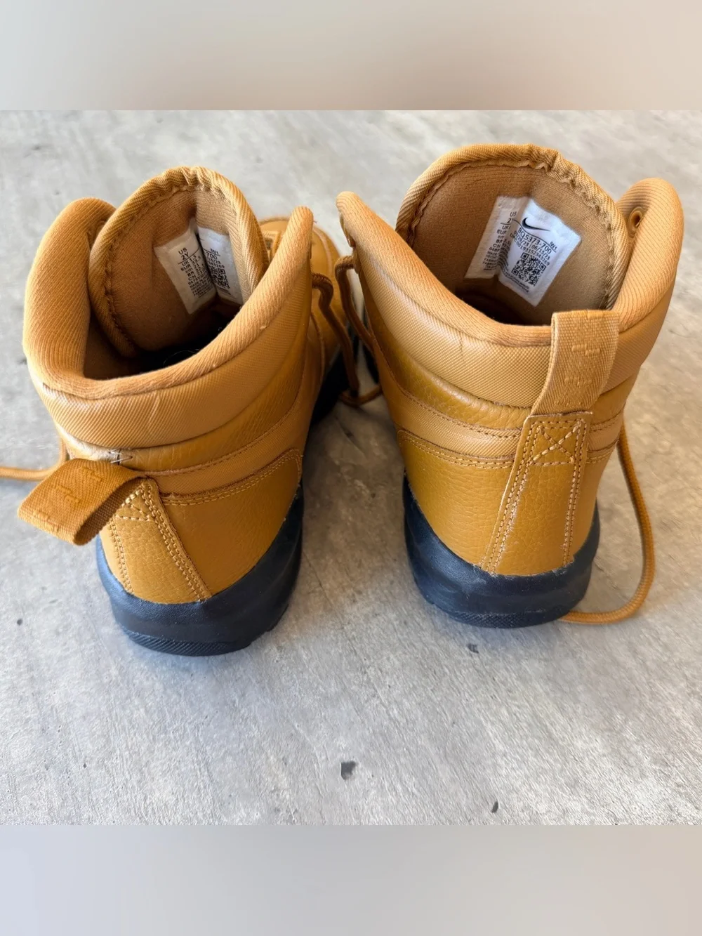 Nike Manoa Leather Outdoor Boots Kids Shoes Wheat and Black